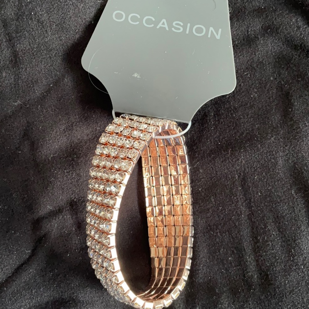 Rhinestone and Rose gold bracelet